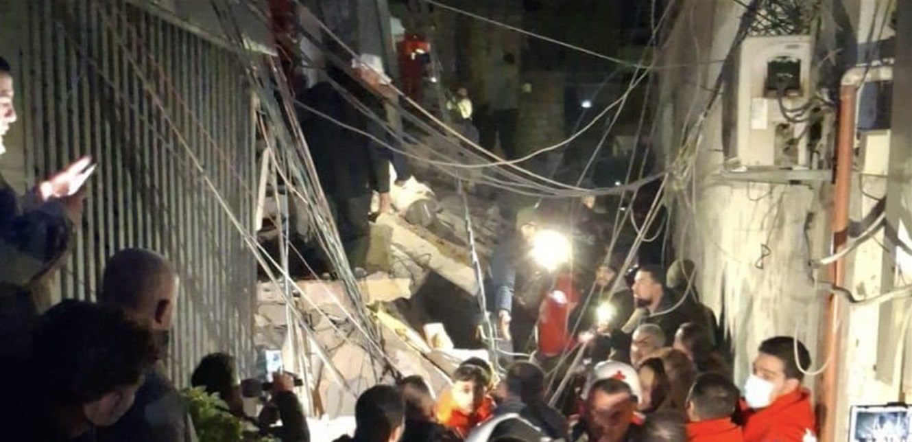 إنهيار مبنى سكني في القبّة 