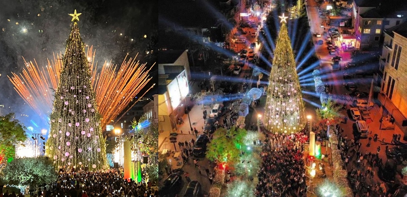 وسط أجواء عامرة.. إضاءة شجرة الميلاد في جبيل