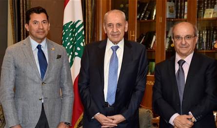 بري إستقبل البطريرك ميناسيان ووزيري الشباب والرياضة في مصر ولبنان