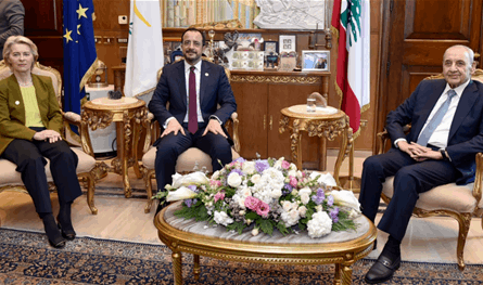 بري للرئيس القبرصي وفونديرلاين: لبنان لا يريد الحرب ومتمسك بالـ1701
