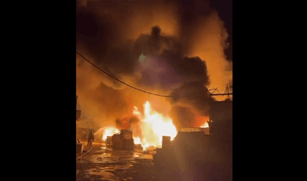حريقٌ كبير داخل معمل في الشويفات.. شاهدوا الفيديو