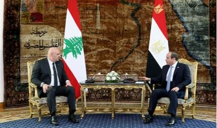 بالصور... الرئيس عون التقى السيسي