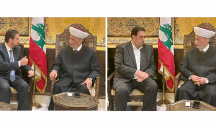 المفتي دريان عرض الاوضاع مع النائبين كرامي والبعريني