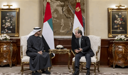 محمد بن زايد يستقبل السيسي في أبوظبي