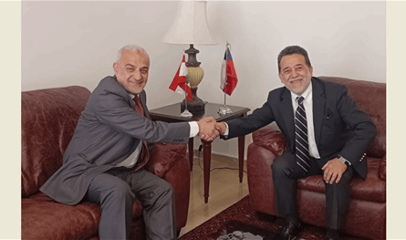 رئيس تجّار لبنان الشمالي زار سفير تشيلي وبحث معه في تعزيز التعاون الاقتصادي والسياحي