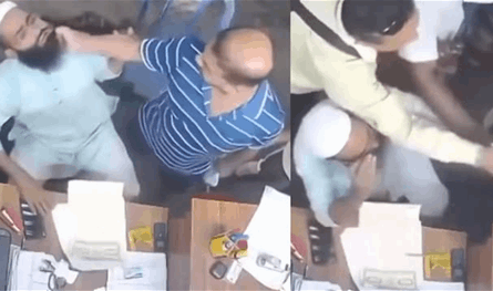 اعتداء وحشي على صاحب متجر.. زبون صفعه ومسك بلحيته (فيديو)