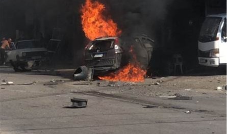 استهداف سيارة في العيرونية شمال لبنان 