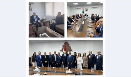رجّي ناقش الأوضاع مع بلاسخارت وشؤون الاغتراب مع وفد الجامعة الثقافية
