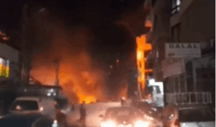 بالفيديو.. حريق هائل داخل معمل في الشويفات