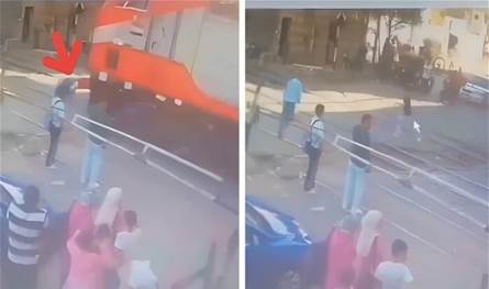 مشهد بطولي.. عامل ينقذ شابًا من الموت تحت القطار (فيديو)