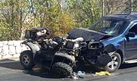 جريحان في حادث سير بين سيارة رباعية الدفع و&quot;ATV&quot;