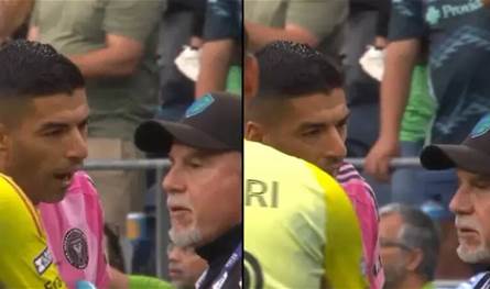 تصرف غير لائق.. سواريز &quot;يبصق&quot; على مسؤول بالفريق المنافس! (فيديو)