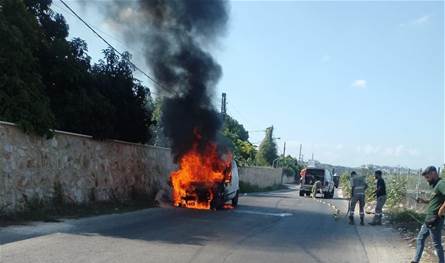 &quot;لبنان 24&quot;: احتكاك كهربائي ادى الى احتراق سيارة من نوع رابيد في بلدة انصار