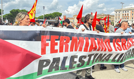 إيطاليا.. إضراب وطني ومسيرات داعمة لفلسطين رغم الطقس العاصف