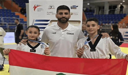 فضية لجاين عبود وبرونزية لكريس خوري في بطولة صربيا للتايكواندو