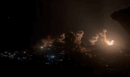 فجرًا.. غارات إسرائيلية على تلال علي الطاهر (فيديو)