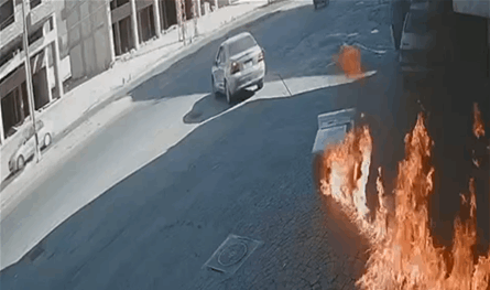 في لبنان.. محطة محروقات تنجو من كارثة (فيديو)