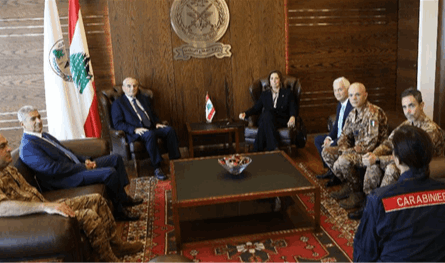 وزير الدفاع عرض مع نائبة وزير الدفاع الإيطالي تعزيز التعاون العسكري