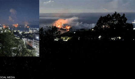 هجوم أوكراني بالطائرات المسيّرة يشعل ناقلة نفط روسية 