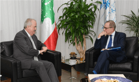 جابر بحث مع الموفد الفرنسي برامج الإصلاح المالي