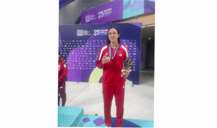 لين الحاج تخطف البرونزية في سباق 100 متر صدر بالرياض