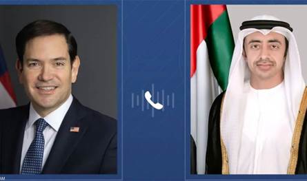 اتصال بين عبدالله بن زايد وماركو روبيو لمناقشة التطورات الإقليمية