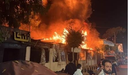 بالفيديو.. حريق كبير في الطيونة