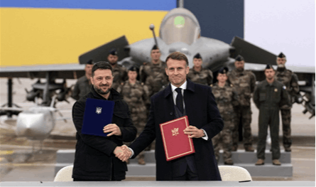 زيلينسكي وماكرون يوقّعان خطاب نوايا لشراء نحو 100 مقاتلة &quot;رافال&quot; لأوكرانيا