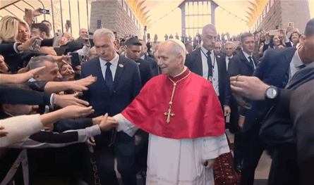 البابا لاوون الرابع عشر في مزار سيدة لبنان في حريصا