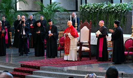 البابا لاوون من مزار سيدة لبنان في حريصا: بفرح كبير اتيت الى هنا