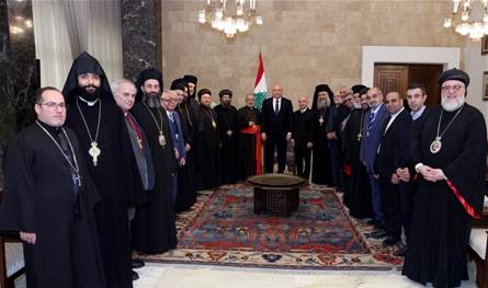 الرئيس عون لمجلس كنائس الشرق الأوسط: رسالتكم هي توطيد الحضور المسيحي في الشرق ليكون ثابتا في خدمة قضية الإنسان 