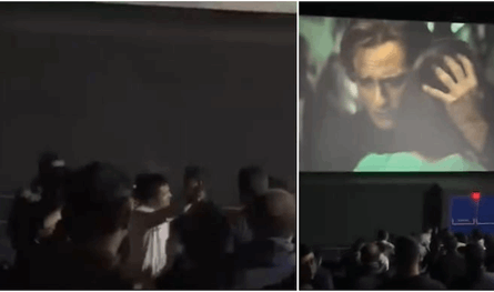 اشتباكات داخل صالة للسينما