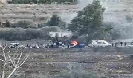 بالفيديو... إستهداف سيارة في بلدة ياطر