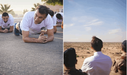 ماكرون في الإمارات.. زيارة للقوات الفرنسية وعرض في الصحراء (فيديو)