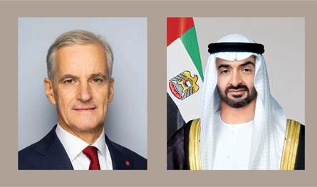 محمد بن زايد يبحث مع رئيس وزراء النرويج التطورات في المنطقة