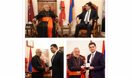 موفدًا من عون… مرقص يلتقي بطريرك بيت كيليكيا للأرمن الكاثوليك