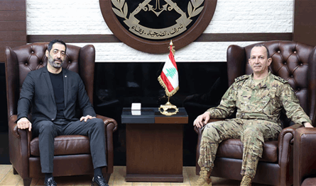 قائد الجيش استقبل حنكش... وبحث للأوضاع العامة