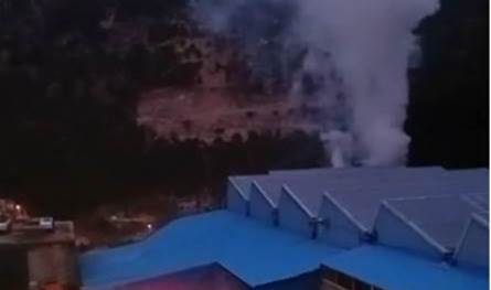 بالفيديو.. حريق داخل معمل مياه تنورين التحتا