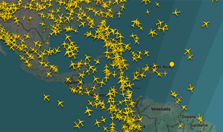 واشنطن رفعت قيود الطيران فوق البحر الكاريبي