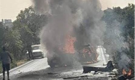 إستهداف سيارة على طريق عام بلدة بريقع