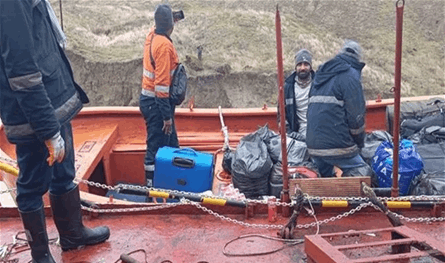 جنوح سفينة تركية في جنوب مضيق كيرتش بالبحر الأسود