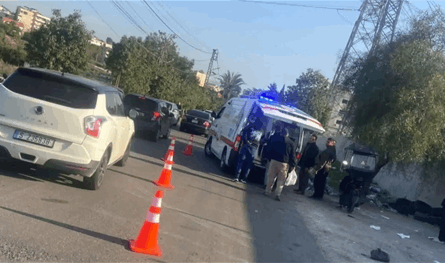 إنزلاق دراجة نارية في عبرا