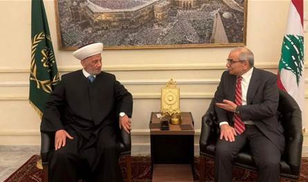 قبيل جلسة المجلس الشرعي الاسلامي.. المفتي دريان التقى سلام