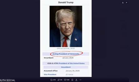 ترامب ينصّب نفسه حاكما موقتا لفنزويلا