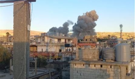 بالصور والفيديو.. الجيش الإسرائيلي استهدف مبنيين في بلدة سحمر 