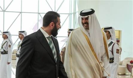 الشرع يستعرض مع أمير قطر الأحداث الراهنة في سوريا