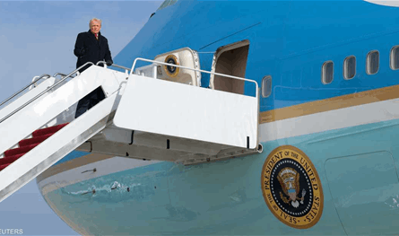 بعد إقلاعها.. اكتشاف مشكلة في طائرة ترامب أجبرته على "العودة"
