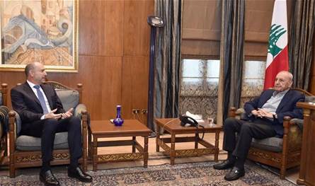 بري استقبل عكر والعريضي ومحافظ الجنوب