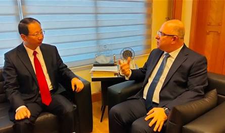 حيدر بحث وسفير الصين في سًبل مساعدة بلاده لبنان باعادة الاعمار