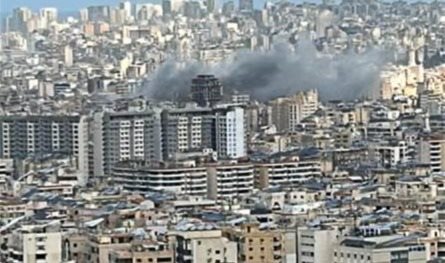 بالفيديو.. غارة على الضاحية الجنوبية لبيروت